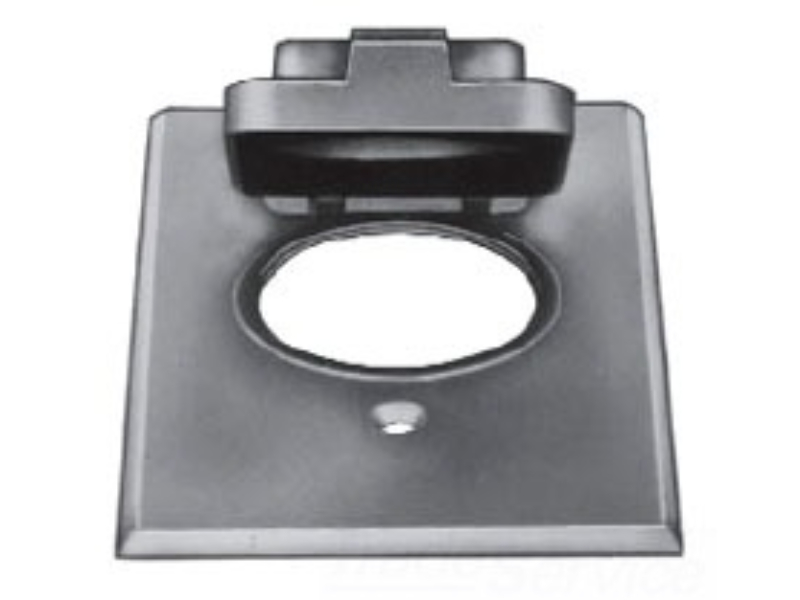 Thomas & Betts CCSV-L 1-Gang Silver Weatherproof Vertical Single Receptacle Box Cover with Lock Option 